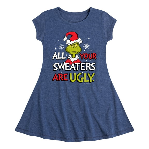 Dr. Seuss The Grinch - Christmas - All Your Sweaters Are Ugly - Toddler & Youth Girls Fit & Flare Dress