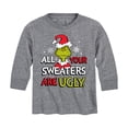 thumbnail image 1 of Dr. Seuss The Grinch - Christmas - All Your Sweaters Are Ugly - Toddler & Youth Long Sleeve Graphic T-Shirt, 1 of 4
