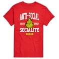 thumbnail image 1 of Dr. Seuss The Grinch - Christmas - Anti-Social Socialite Est. 1957 - Men's Short Sleeve Graphic T-Shirt, 1 of 4