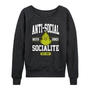 The Grinch - Anti-Social Socialite - Womens French Terry Long Sleeve Pullover