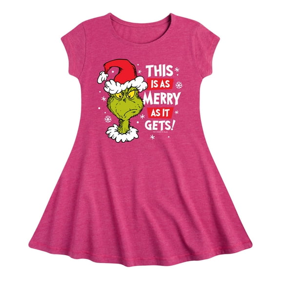 Dr. Seuss The Grinch - Christmas - As Merry As It Gets - Toddler & Youth Girls Fit & Flare Dress