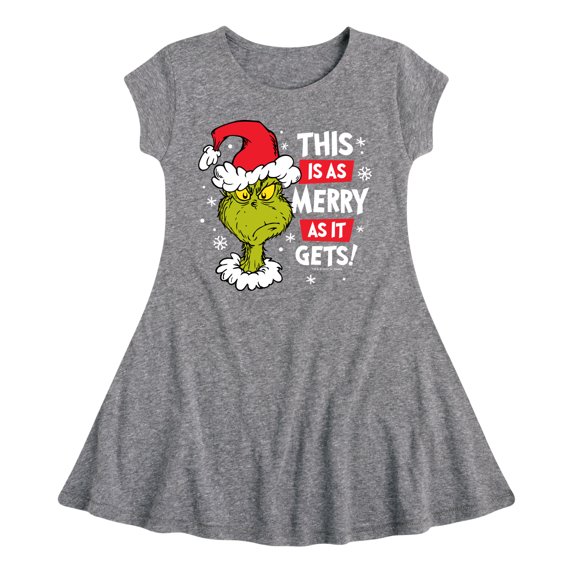 Dr. Seuss The Grinch - Christmas - As Merry As It Gets - Toddler & Youth Girls Fit & Flare Dress