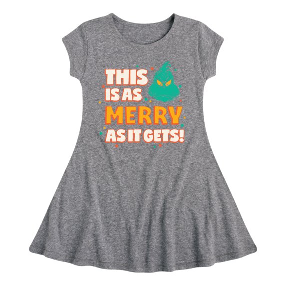 Dr. Seuss The Grinch - Christmas - As Merry As It Gets - Toddler & Youth Girls Fit & Flare Dress