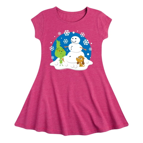 Dr. Seuss The Grinch - Christmas - Build A Snowman - Toddler & Youth Girls Fit & Flare Dress