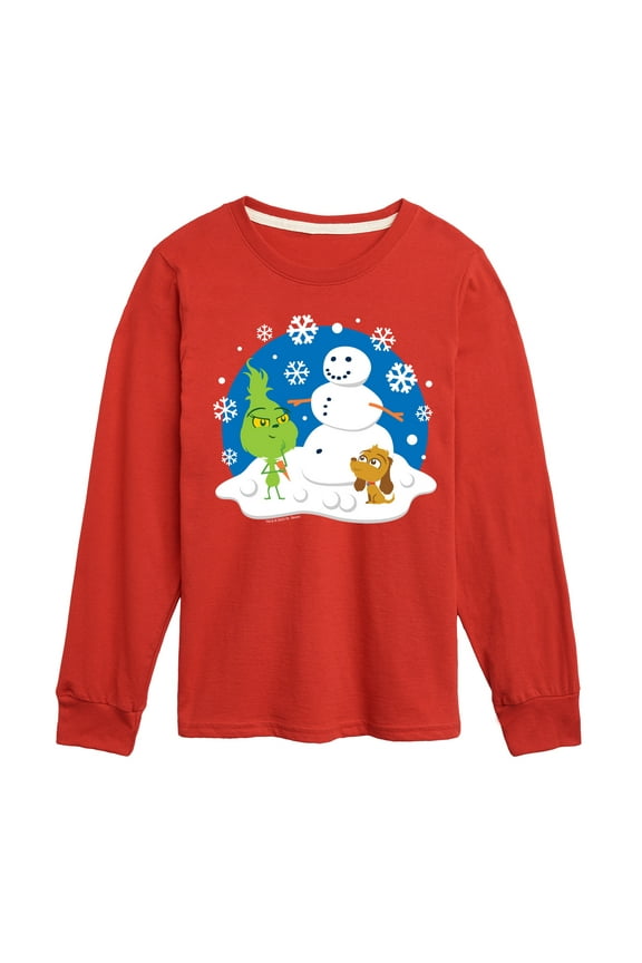Dr. Seuss The Grinch - Christmas - Build A Snowman - Toddler & Youth Long Sleeve Graphic T-Shirt