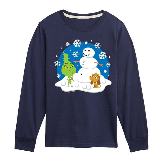 Dr. Seuss The Grinch - Christmas - Build A Snowman - Toddler & Youth Long Sleeve Graphic T-Shirt