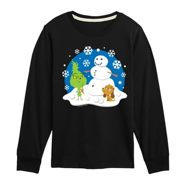Dr. Seuss The Grinch - Christmas - Build A Snowman - Toddler & Youth Long Sleeve Graphic T-Shirt