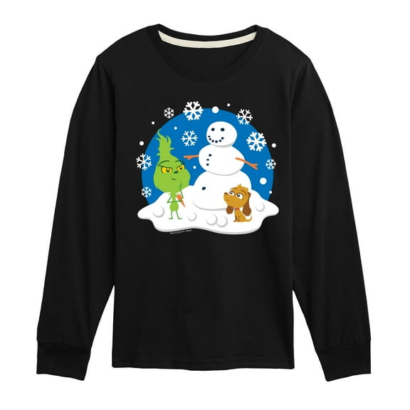 Dr. Seuss The Grinch - Christmas - Build A Snowman - Toddler & Youth Long Sleeve Graphic T-Shirt