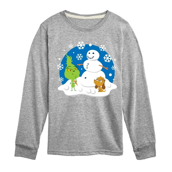 Dr. Seuss The Grinch - Christmas - Build A Snowman - Toddler & Youth Long Sleeve Graphic T-Shirt