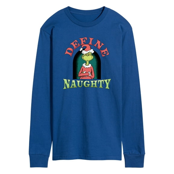 Dr. Seuss The Grinch - Christmas - Define Naughty - Men's Long Sleeve T-Shirt
