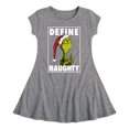 thumbnail image 1 of Dr. Seuss The Grinch - Christmas - Define Naughty - Toddler & Youth Girls Fit & Flare Dress, 1 of 1