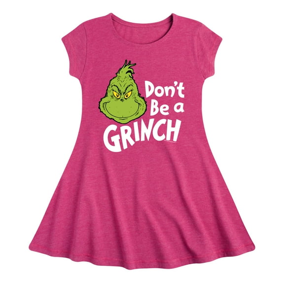 Dr. Seuss The Grinch - Christmas - Don't Be A Grinch - Toddler & Youth Girls Fit & Flare Dress