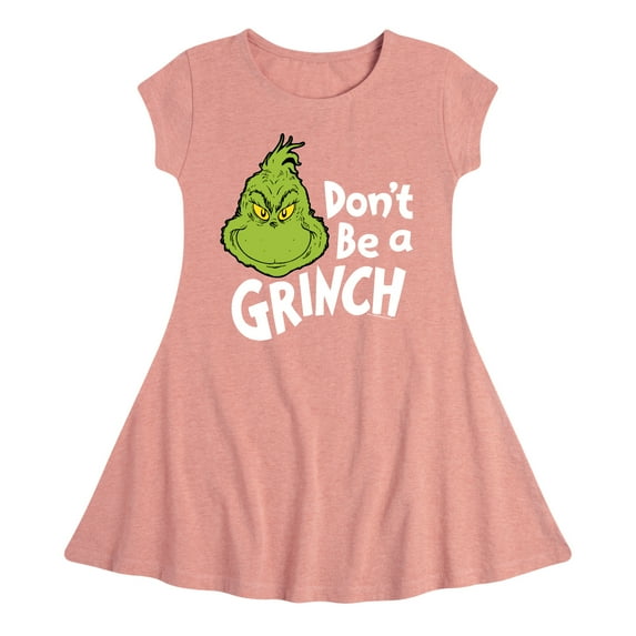 Dr. Seuss The Grinch - Christmas - Don't Be A Grinch - Toddler & Youth Girls Fit & Flare Dress