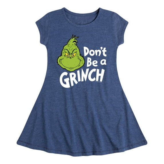 Dr. Seuss The Grinch - Christmas - Don't Be A Grinch - Toddler & Youth Girls Fit & Flare Dress