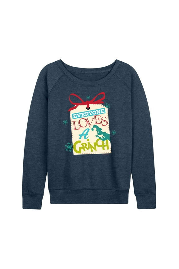 Dr. Seuss The Grinch - Christmas - Everyone Loves A Grinch - Women's Lightweight French Terry Long Sleeve Shirt