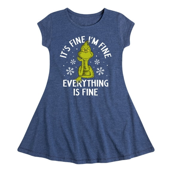 Dr. Seuss The Grinch - Christmas - Everything Is Fine - Toddler & Youth Girls Fit & Flare Dress