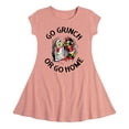 thumbnail image 1 of Dr. Seuss The Grinch - Christmas - Go Grinch Or Go Home - Toddler & Youth Girls Fit & Flare Dress, 1 of 1
