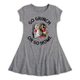 thumbnail image 1 of Dr. Seuss The Grinch - Christmas - Go Grinch Or Go Home - Toddler & Youth Girls Fit & Flare Dress, 1 of 1