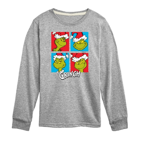 Dr. Seuss The Grinch - Christmas - Grinch Grid - Toddler & Youth Long Sleeve Graphic T-Shirt