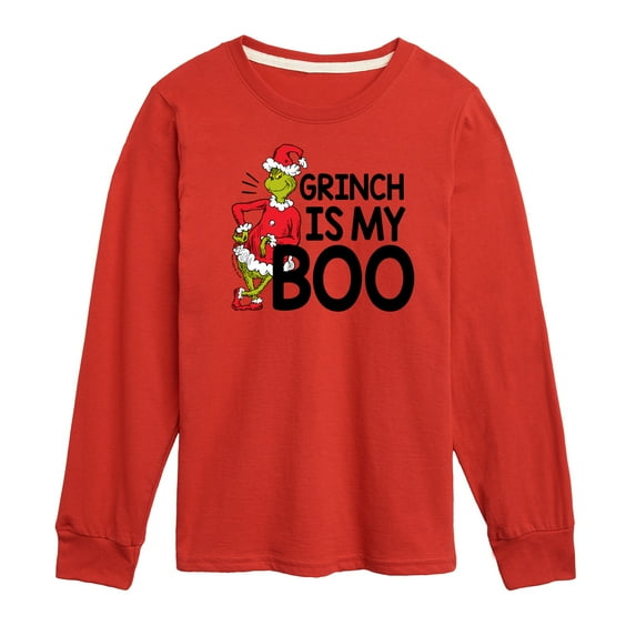 Dr. Seuss The Grinch - Christmas - Grinch Is My Boo - Toddler & Youth Long Sleeve Graphic T-Shirt