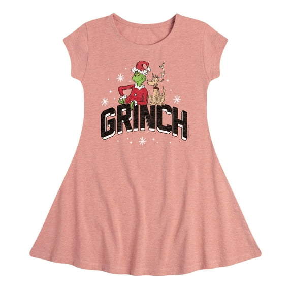Dr. Seuss The Grinch - Christmas - Grinch & Max - Toddler & Youth Girls Fit & Flare Dress