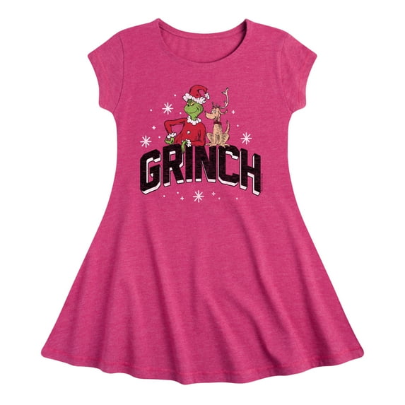 Dr. Seuss The Grinch - Christmas - Grinch & Max - Toddler & Youth Girls Fit & Flare Dress