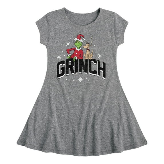 Dr. Seuss The Grinch - Christmas - Grinch & Max - Toddler & Youth Girls Fit & Flare Dress