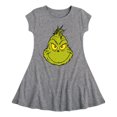 thumbnail image 1 of Dr. Seuss The Grinch - Christmas - Grinch Smiles - Toddler & Youth Girls Fit & Flare Dress, 1 of 1