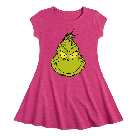 Dr. Seuss The Grinch - Christmas - Grinch Smiles - Toddler & Youth Girls Fit & Flare Dress