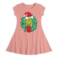 thumbnail image 1 of Dr. Seuss The Grinch - Christmas - Grinch Wreath - Toddler & Youth Girls Fit & Flare Dress, 1 of 1