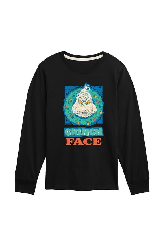 Dr. Seuss The Grinch - Christmas - Grinch's Face - Toddler & Youth Long Sleeve Graphic T-Shirt