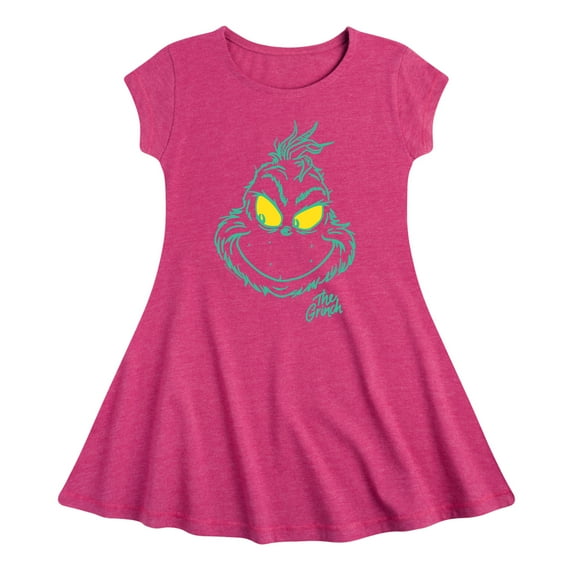 Dr. Seuss The Grinch - Christmas - Grinchy Face - Toddler & Youth Girls Fit & Flare Dress
