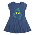 thumbnail image 1 of Dr. Seuss The Grinch - Christmas - Grinchy Face - Toddler & Youth Girls Fit & Flare Dress, 1 of 3
