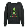 thumbnail image 1 of Dr. Seuss The Grinch - Christmas - Grinchy Greetings - Women's Lightweight French Terry Long Sleeve Shirt, 1 of 4