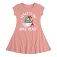 thumbnail image 1 of Dr. Seuss The Grinch - Christmas - Here For The Roast Beast - Toddler & Youth Girls Fit & Flare Dress, 1 of 1