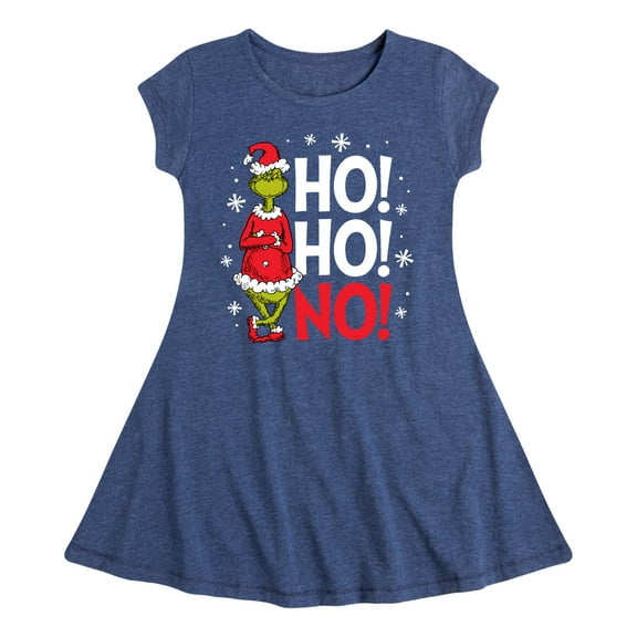 Dr. Seuss The Grinch - Christmas - Ho Ho No - Toddler & Youth Girls Fit & Flare Dress