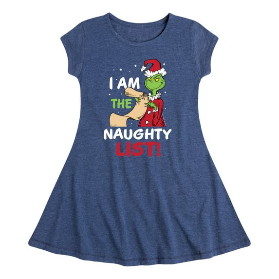 Dr. Seuss The Grinch - Christmas - I Am The Naughty List - Toddler & Youth Girls Fit & Flare Dress