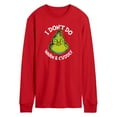thumbnail image 1 of Dr. Seuss The Grinch - Christmas - I Don't Do Warm & Cuddly - Men's Long Sleeve T-Shirt, 1 of 3