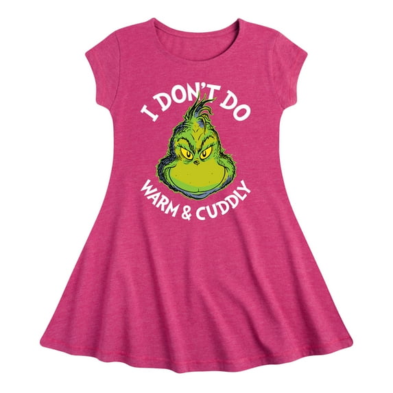 Dr. Seuss The Grinch - Christmas - I Don't Do Warm & Cuddly - Toddler & Youth Girls Fit & Flare Dress