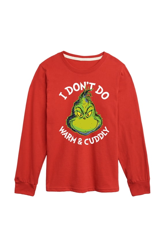 Dr. Seuss The Grinch - Christmas - I Don't Do Warm & Cuddly - Toddler & Youth Long Sleeve Graphic T-Shirt