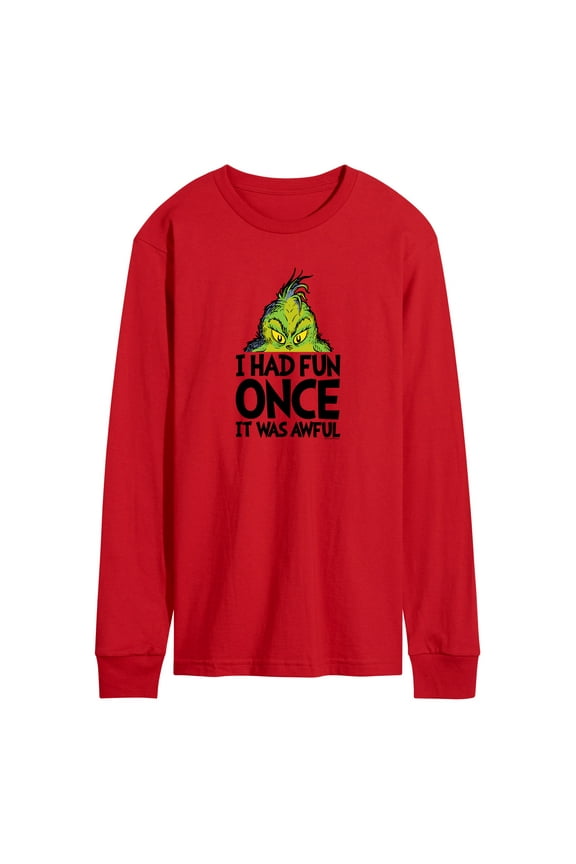 Dr. Seuss The Grinch - Christmas - I Had Fun Once It Was Awful - Men's Long Sleeve T-Shirt
