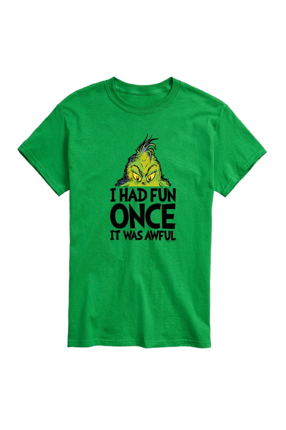 Dr. Seuss The Grinch - Christmas - I Had Fun Once It Was Awful - Men's Short Sleeve Graphic T-Shirt