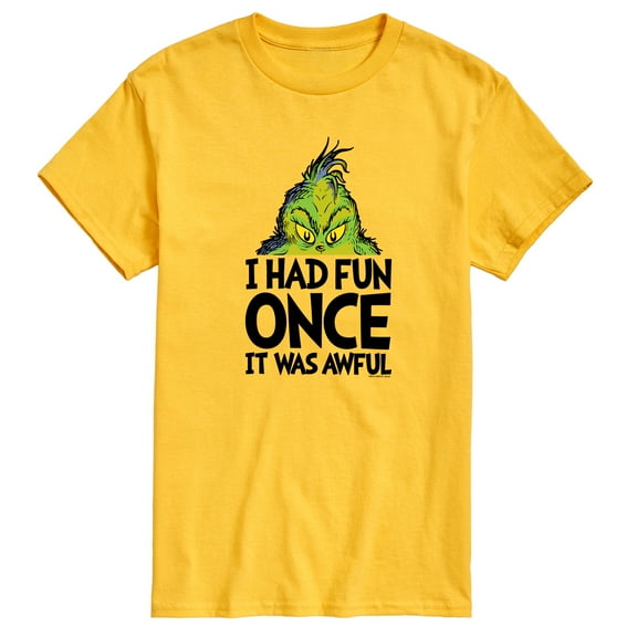 Dr. Seuss The Grinch - Christmas - I Had Fun Once It Was Awful - Men's Short Sleeve Graphic T-Shirt