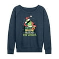 thumbnail image 1 of Dr. Seuss The Grinch - Christmas - If Santa Could, Grinch Can Too - Women's Lightweight French Terry Long Sleeve Shirt, 1 of 5