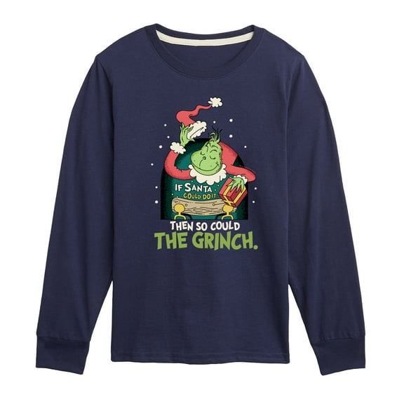 Dr. Seuss The Grinch - Christmas - If Santa Could, I Could Too - Toddler & Youth Long Sleeve Graphic T-Shirt