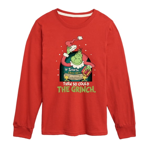 Dr. Seuss The Grinch - Christmas - If Santa Could, I Could Too - Toddler & Youth Long Sleeve Graphic T-Shirt