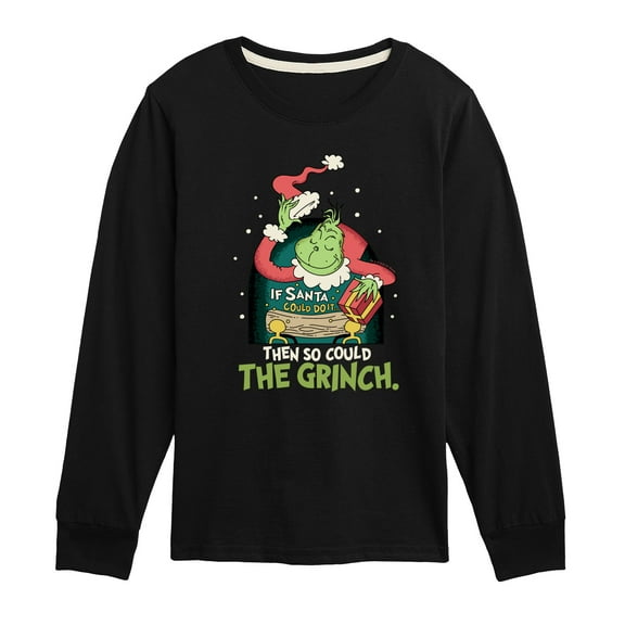 Dr. Seuss The Grinch - Christmas - If Santa Could, I Could Too - Toddler & Youth Long Sleeve Graphic T-Shirt