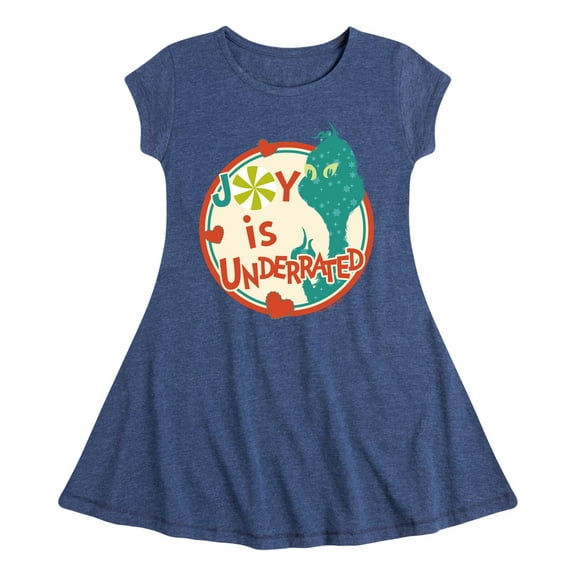 Dr. Seuss The Grinch - Christmas - Joy Is Underrated - Toddler & Youth Girls Fit & Flare Dress