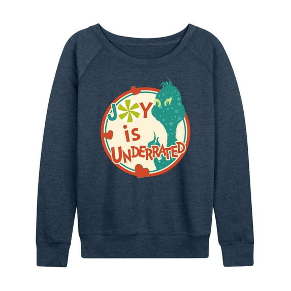 Dr. Seuss The Grinch - Christmas - Joy Is Underrated - Women's Lightweight French Terry Long Sleeve Shirt