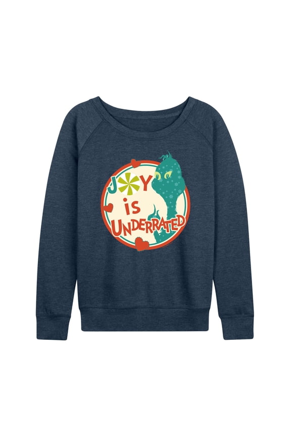 Dr. Seuss The Grinch - Christmas - Joy Is Underrated - Women's Lightweight French Terry Long Sleeve Shirt